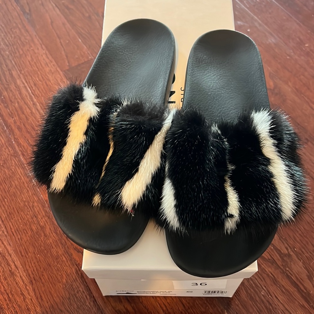 Givenchy Mink Slides - image 1